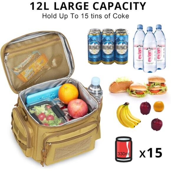 Lunch Box for Men, Tactical Lunch Bag Webbing Leakproof Insulated Large LunchBox - Picture 3 of 7